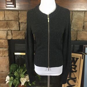 Karen Millen Women's Zipper Knit Sweater Cardigan Black Size 1